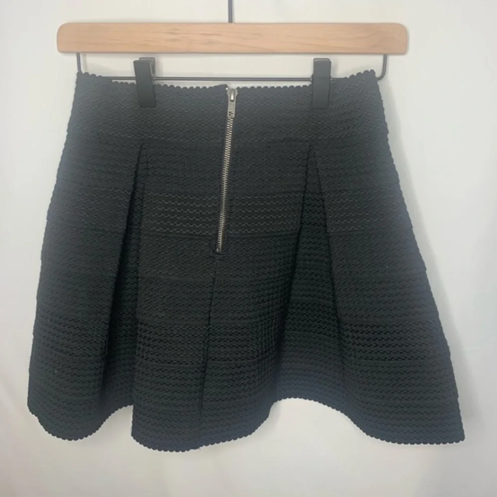 Devlin- Black Zip Up Mini Skirt